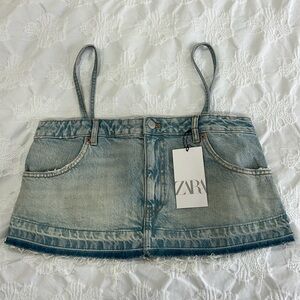Zara Denim top short size small